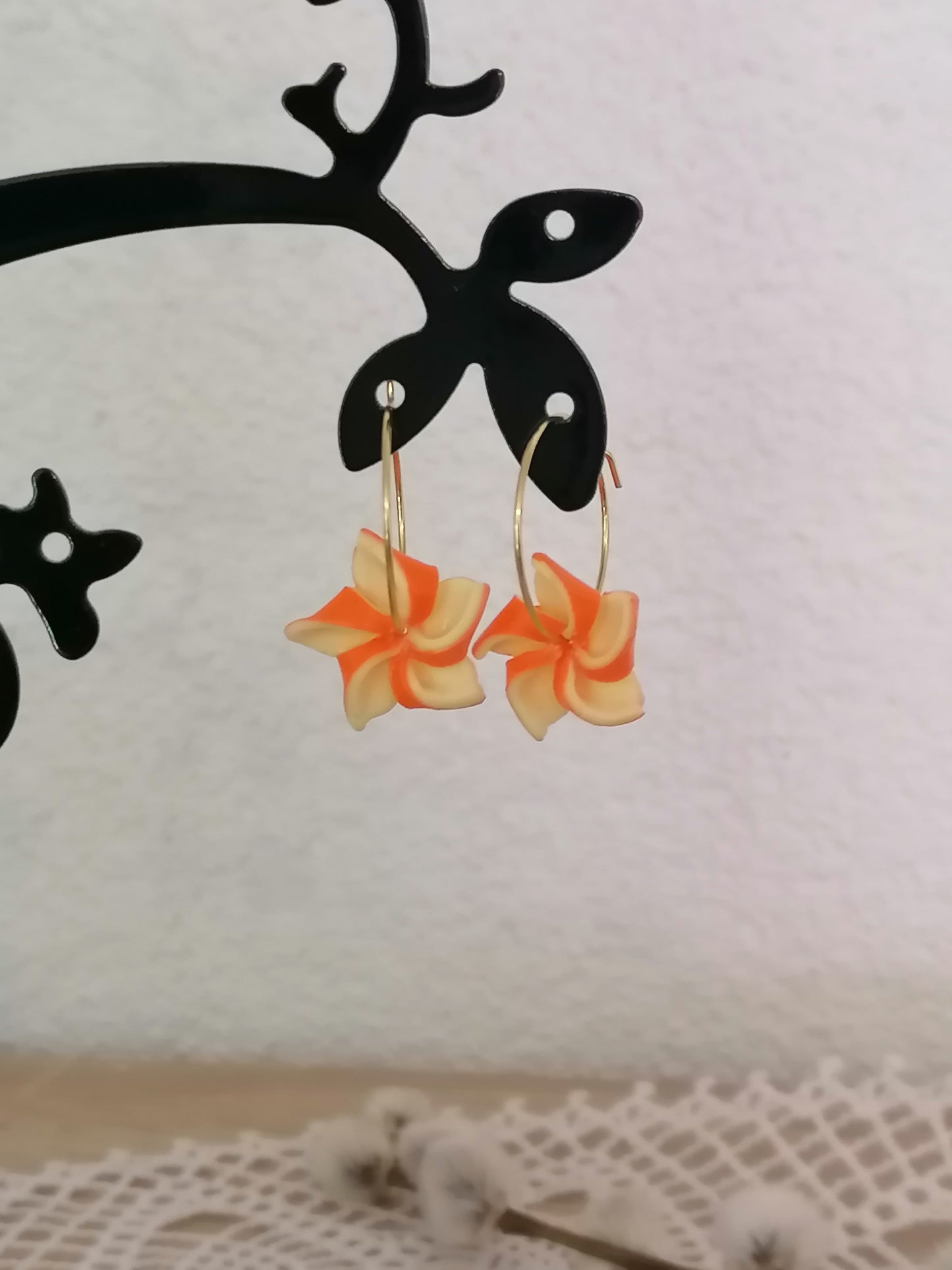 Windrad-Ohrringe (5 Ecken) – handgefertigt aus Fimo