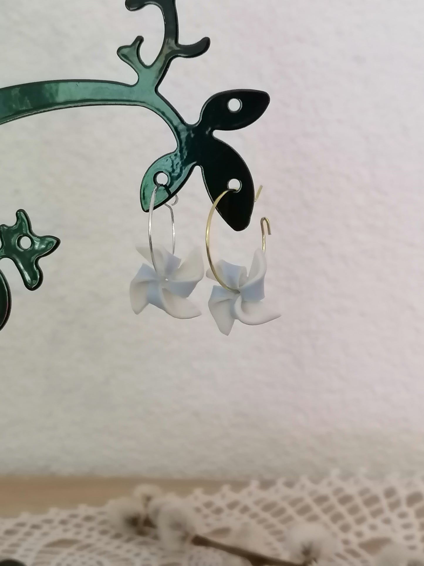 Windrad-Ohrringe (4 Ecken) – handgefertigt aus Fimo