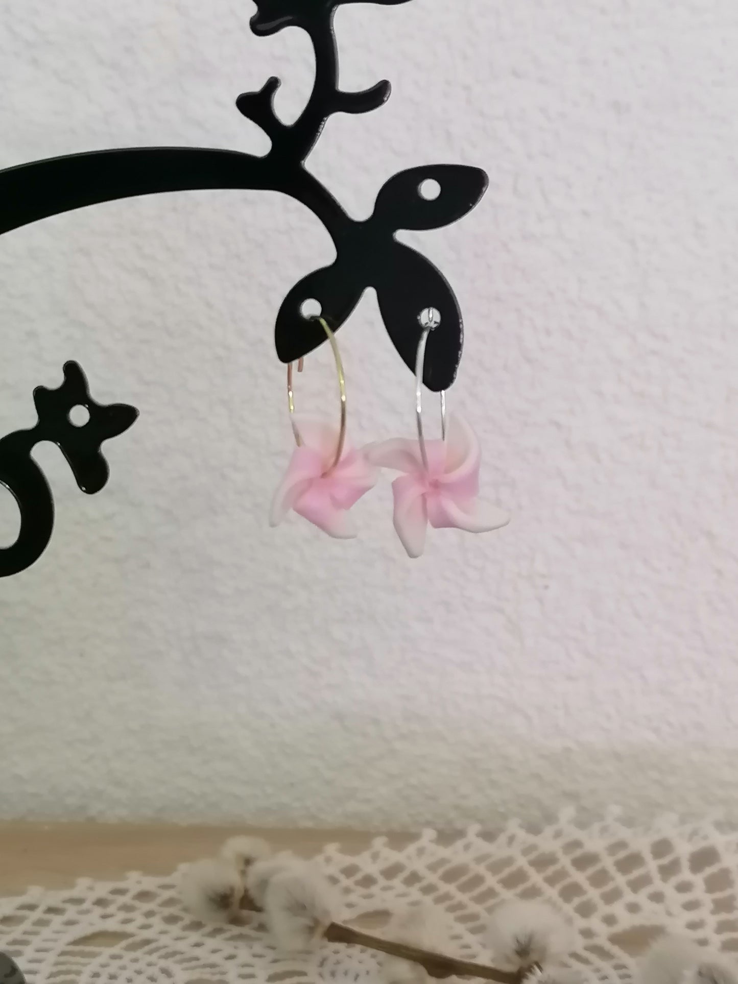 Windrad-Ohrringe (4 Ecken) – handgefertigt aus Fimo