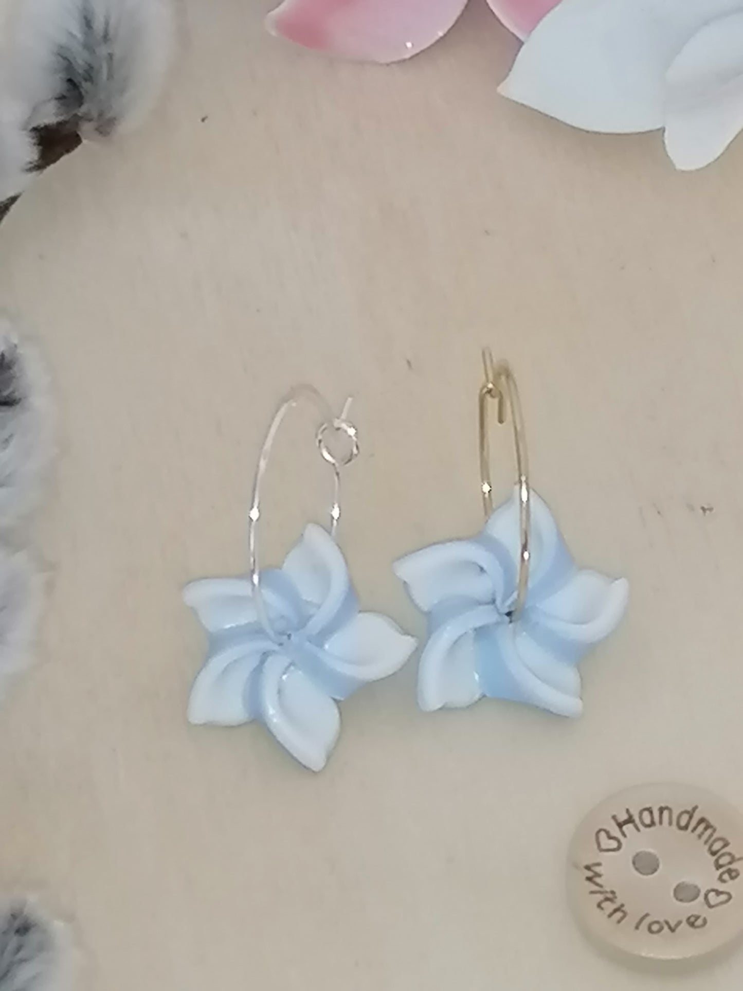 Windrad-Ohrringe (5 Ecken) – handgefertigt aus Fimo