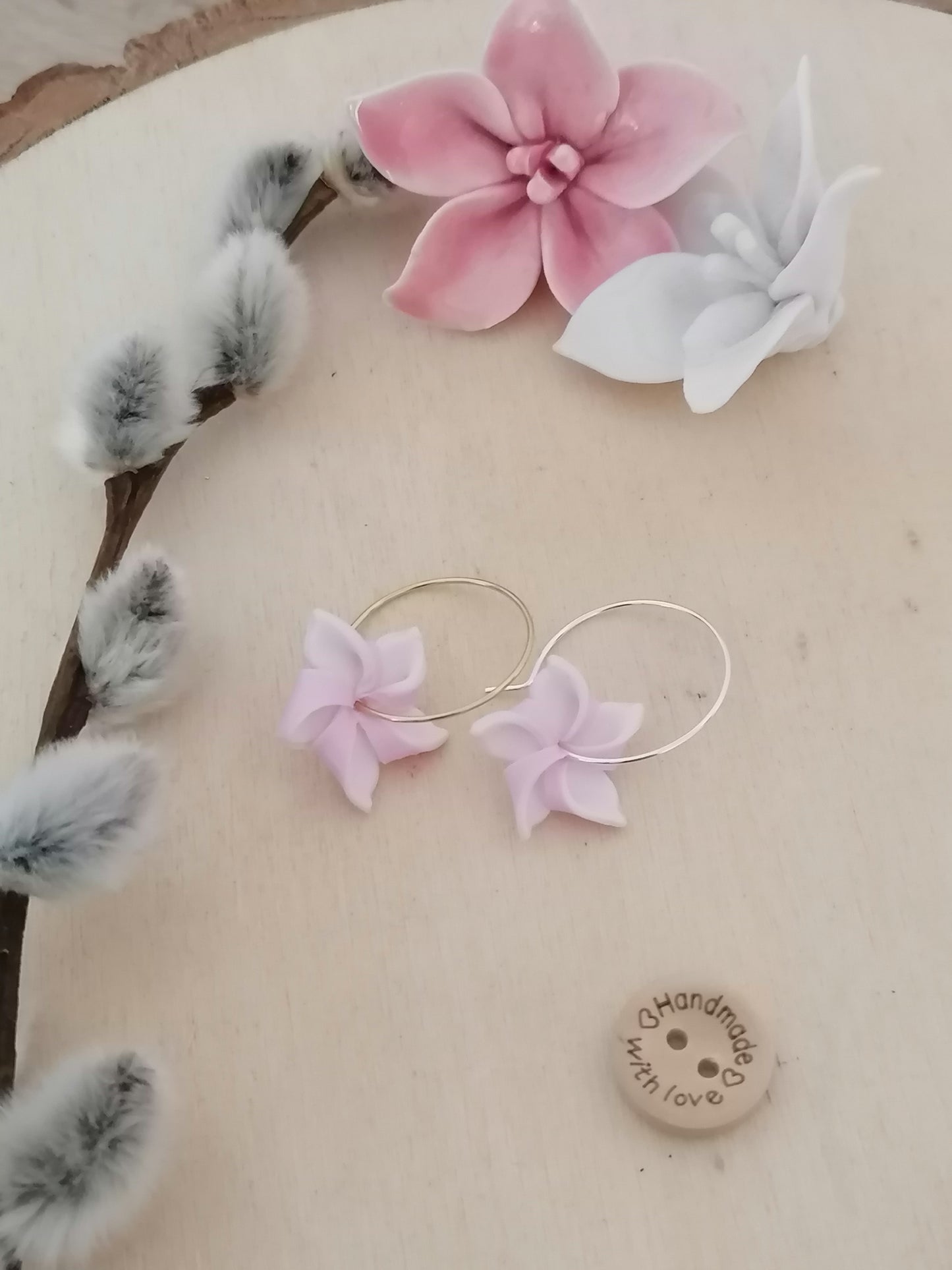 Windrad-Ohrringe (5 Ecken) – handgefertigt aus Fimo