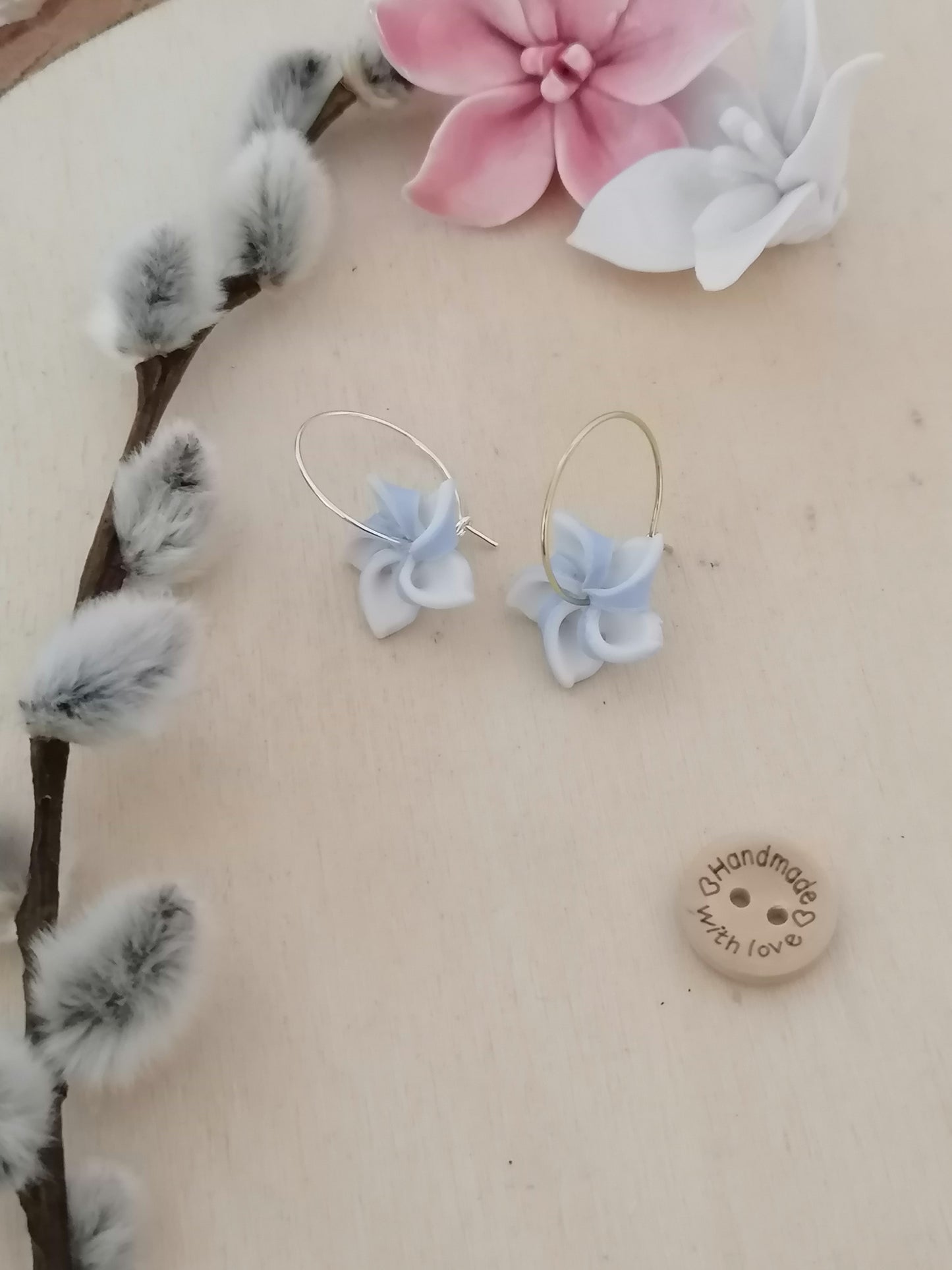 Windrad-Ohrringe (5 Ecken) – handgefertigt aus Fimo