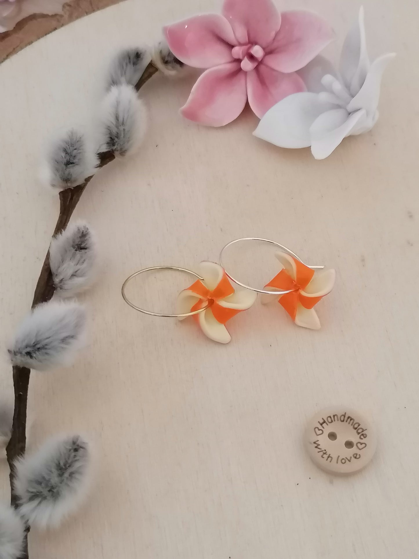Windrad-Ohrringe (4 Ecken) – handgefertigt aus Fimo