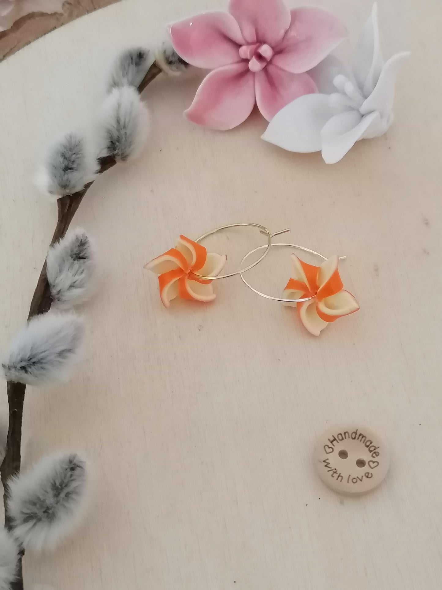 Windrad-Ohrringe (5 Ecken) – handgefertigt aus Fimo