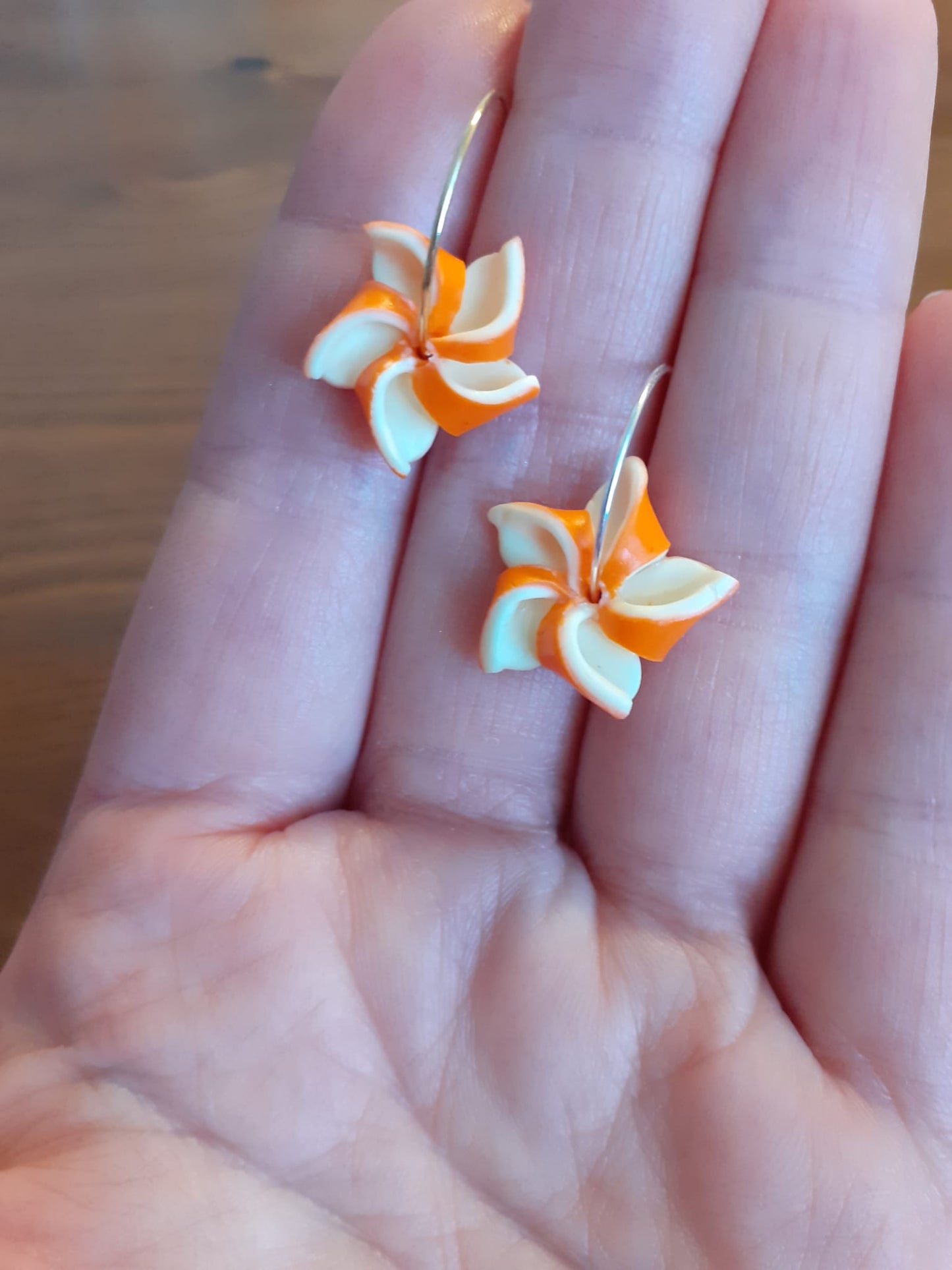 Windrad-Ohrringe (5 Ecken) – handgefertigt aus Fimo