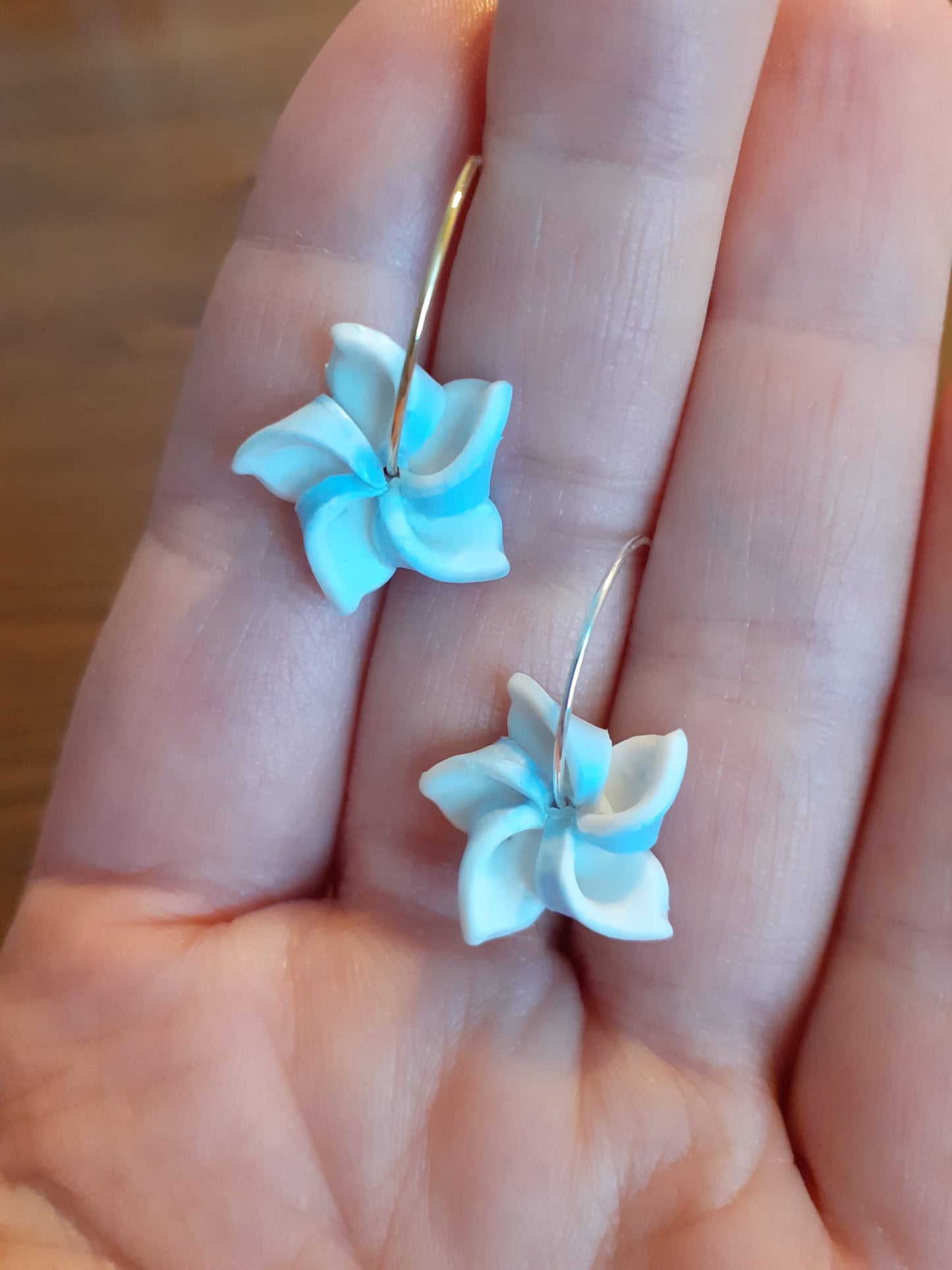 Windrad-Ohrringe (5 Ecken) – handgefertigt aus Fimo