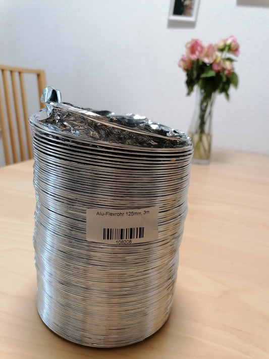 Aluminium flexible pipe 125mm diameter, 3m