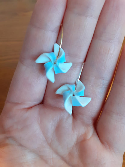 Windrad-Ohrringe (4 Ecken) – handgefertigt aus Fimo